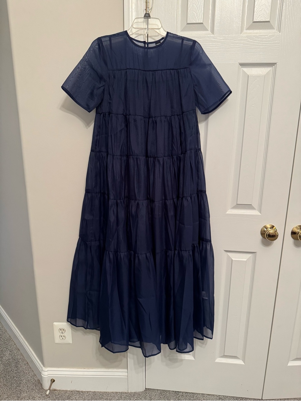 SHEIN Navy Tiered Maxi Dress